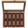 imageSONGMICS 12Slot Watch Box Watch Display Case with Large Glass Lid Removable Watch Pillows Velvet Lining Gift Idea Ebony Black UJOW120B01Rustic Walnut