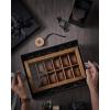 imageSONGMICS 12Slot Watch Box Watch Display Case with Large Glass Lid Removable Watch Pillows Velvet Lining Gift Idea Ebony Black UJOW120B01Rustic Walnut