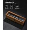 imageSONGMICS 12Slot Watch Box Watch Display Case with Large Glass Lid Removable Watch Pillows Velvet Lining Gift Idea Ebony Black UJOW120B01Rustic Walnut