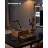 imageSONGMICS 12Slot Watch Box Watch Display Case with Large Glass Lid Removable Watch Pillows Velvet Lining Gift Idea Ebony Black UJOW120B01Rustic Walnut