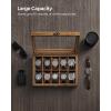 imageSONGMICS 12Slot Watch Box Watch Display Case with Large Glass Lid Removable Watch Pillows Velvet Lining Gift Idea Ebony Black UJOW120B01Rustic Walnut