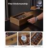 imageSONGMICS 12Slot Watch Box Watch Display Case with Large Glass Lid Removable Watch Pillows Velvet Lining Gift Idea Ebony Black UJOW120B01Rustic Walnut