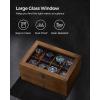 imageSONGMICS 12Slot Watch Box Watch Display Case with Large Glass Lid Removable Watch Pillows Velvet Lining Gift Idea Ebony Black UJOW120B01Rustic Walnut