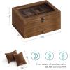imageSONGMICS 12Slot Watch Box Watch Display Case with Large Glass Lid Removable Watch Pillows Velvet Lining Gift Idea Ebony Black UJOW120B01Rustic Walnut