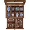 imageSONGMICS 12Slot Watch Box Watch Display Case with Large Glass Lid Removable Watch Pillows Velvet Lining Gift Idea Ebony Black UJOW120B01Rustic Walnut