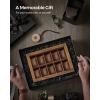 imageSONGMICS 12Slot Watch Box Watch Display Case with Large Glass Lid Removable Watch Pillows Velvet Lining Gift Idea Ebony Black UJOW120B01Rustic Walnut