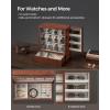 imageSONGMICS 12Slot Watch Box Watch Display Case with Window Solid Wood Veneer Velvet Lining Vertical Storage Space Saving Gift Idea Coffee Brown UJOW014K01Coffee Brown