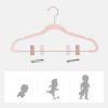 imageSONGMICS 24 Pack Pants Hangers 167 Inch Coat Hangers with Rose Gold Colored Movable Clips HeavyDuty NonSlip SpaceSaving for Pants Skirts Dresses Light Pink UCRF14PK24Light Pink
