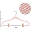 imageSONGMICS 24 Pack Pants Hangers 167 Inch Coat Hangers with Rose Gold Colored Movable Clips HeavyDuty NonSlip SpaceSaving for Pants Skirts Dresses Light Pink UCRF14PK24Light Pink
