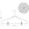 imageSONGMICS 24 Pack Pants Hangers 167 Inch Coat Hangers with Rose Gold Colored Movable Clips HeavyDuty NonSlip SpaceSaving for Pants Skirts Dresses Light Pink UCRF14PK24White