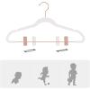 imageSONGMICS 24 Pack Pants Hangers 167 Inch Coat Hangers with Rose Gold Colored Movable Clips HeavyDuty NonSlip SpaceSaving for Pants Skirts Dresses Light Pink UCRF14PK24White