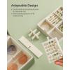 imageSONGMICS 2Layer Jewelry Box Jewelry Organizer with Handle Removable Jewelry Tray Jewelry Storage Floating Effect 81 x 94 x 43 Inches Gift Idea White UJBC165W01Sage Green