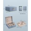 imageSONGMICS 2Layer Jewelry Box Jewelry Organizer with Handle Removable Jewelry Tray Jewelry Storage Floating Effect 81 x 94 x 43 Inches Gift Idea White UJBC165W01Misty Blue