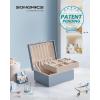 imageSONGMICS 2Layer Jewelry Box Jewelry Organizer with Handle Removable Jewelry Tray Jewelry Storage Floating Effect 81 x 94 x 43 Inches Gift Idea White UJBC165W01Misty Blue