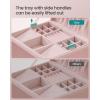 imageSONGMICS 2Layer Jewelry Box Jewelry Organizer with Handle Removable Jewelry Tray Jewelry Storage Floating Effect 81 x 94 x 43 Inches Gift Idea White UJBC165W01Jelly Pink