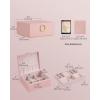 imageSONGMICS 2Layer Jewelry Box Jewelry Organizer with Handle Removable Jewelry Tray Jewelry Storage Floating Effect 81 x 94 x 43 Inches Gift Idea White UJBC165W01Jelly Pink