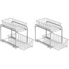 imageSONGMICS 2Tier Pull Out Cabinet Organizers Under Sink Organizer Bathroom Organizer and Storage Sliding Basket Drawers Stackable for Kitchen Bathroom Ink Black UKCS017B01Metallic Silver