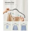 imageSONGMICS 30 Pack Pants Hangers 167 Inches Long Velvet Trousers Hangers with Adjustable Clips HeavyDuty NonSlip SpaceSaving for Pants Skirts Coats Dresses Tank Tops Black UCRF12B30Gray
