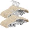 imageSONGMICS 30 Pack Pants Hangers 167 Inches Long Velvet Trousers Hangers with Adjustable Clips HeavyDuty NonSlip SpaceSaving for Pants Skirts Coats Dresses Tank Tops Black UCRF12B30Sandy Beige