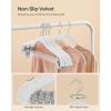 imageSONGMICS 30 Pack Pants Hangers 167 Inches Long Velvet Trousers Hangers with Adjustable Clips HeavyDuty NonSlip SpaceSaving for Pants Skirts Coats Dresses Tank Tops Black UCRF12B30White