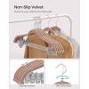 imageSONGMICS 30 Pack Pants Hangers 167 Inches Long Velvet Trousers Hangers with Adjustable Clips HeavyDuty NonSlip SpaceSaving for Pants Skirts Coats Dresses Tank Tops Black UCRF12B30Pale Brown