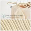 imageSONGMICS 30 Pack Pants Hangers 167 Inches Long Velvet Trousers Hangers with Adjustable Clips HeavyDuty NonSlip SpaceSaving for Pants Skirts Coats Dresses Tank Tops Black UCRF12B30Sandy Beige