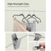 imageSONGMICS 30 Pack Pants Hangers 167 Inches Long Velvet Trousers Hangers with Adjustable Clips HeavyDuty NonSlip SpaceSaving for Pants Skirts Coats Dresses Tank Tops Black UCRF12B30Gray