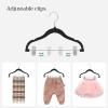 imageSONGMICS 30 Packs Baby Pants Hangers with Clips Kids Hangers with 6 Clothes Dividers NonSlip Childrens Clothes Hanger Black UCRF013B30Black
