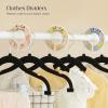 imageSONGMICS 30 Packs Baby Pants Hangers with Clips Kids Hangers with 6 Clothes Dividers NonSlip Childrens Clothes Hanger Black UCRF013B30Black