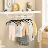 imageSONGMICS 30 Packs Baby Pants Hangers with Clips Kids Hangers with 6 Clothes Dividers NonSlip Childrens Clothes Hanger Black UCRF013B30Black