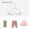 imageSONGMICS 30 Packs Baby Pants Hangers with Clips Kids Hangers with 6 Clothes Dividers NonSlip Childrens Clothes Hanger Black UCRF013B30White