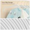 imageSONGMICS 30 Packs Baby Pants Hangers with Clips Kids Hangers with 6 Clothes Dividers NonSlip Childrens Clothes Hanger Black UCRF013B30White