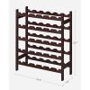 imageSONGMICS 30Bottle Wine Rack 5Tier Freestanding Floor Bamboo Wine Holder Display Stand Shelves Wave Bars Espresso UKWR25BREspresso