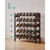 imageSONGMICS 30Bottle Wine Rack 5Tier Freestanding Floor Bamboo Wine Holder Display Stand Shelves Wave Bars Espresso UKWR25BREspresso
