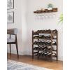 imageSONGMICS 30Bottle Wine Rack 5Tier Freestanding Floor Bamboo Wine Holder Display Stand Shelves Wave Bars Espresso UKWR25BRWalnut