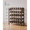 imageSONGMICS 30Bottle Wine Rack 5Tier Freestanding Floor Bamboo Wine Holder Display Stand Shelves Wave Bars Espresso UKWR25BRWalnut