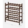 imageSONGMICS 30Bottle Wine Rack 5Tier Freestanding Floor Bamboo Wine Holder Display Stand Shelves Wave Bars Espresso UKWR25BRWalnut
