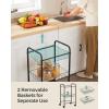 imageSONGMICS 3Tier Metal Rolling Cart on Wheels with Baskets Lockable Utility Trolley with Handles for Kitchen Bathroom Closet Storage with Removable Shelves Black UBSC03BKBlack