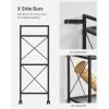 imageSONGMICS 3Tier Metal Storage Rack with Wheels Mesh Shelving Unit with X Side Frames 236Inch Width for Entryway Kitchen Living Room Bathroom Industrial Style Black UBSC163B01Black