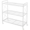 imageSONGMICS 3Tier Metal Storage Rack with Wheels Mesh Shelving Unit with X Side Frames 236Inch Width for Entryway Kitchen Living Room Bathroom Industrial Style Black UBSC163B01White