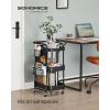 imageSONGMICS 3Tier Storage Cart Rolling Utility Cart Metal Mesh Shelves 2 Removable Pegboards 2 Hanging Holders 4 Hooks Craft Cart for Living Room Kitchen Office Bathroom Ink Black ULRC037B01Ink Black