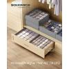 imageSONGMICS 4 Pack Drawer Organizers 80 Cells 2x162x24 Foldable Dividers 118 x 118 x 39 Inches for Socks Underwear Ties Belts Dove Gray URUS011G01Dove Gray