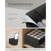 imageSONGMICS 4 Pack Drawer Organizers 80 Cells 2x162x24 Foldable Dividers 118 x 118 x 39 Inches for Socks Underwear Ties Belts Dove Gray URUS011G01Ink Black
