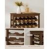 imageSONGMICS 42Bottle Wine Rack Free Standing Floor 7Tier Display Wine Storage Shelves with Table Top Bamboo WobbleFree Bottle Holder for Kitchen Bar Dining Room Living Room Natural UKWR27NLWalnut