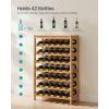imageSONGMICS 42Bottle Wine Rack Free Standing Floor 7Tier Display Wine Storage Shelves with Table Top Bamboo WobbleFree Bottle Holder for Kitchen Bar Dining Room Living Room Natural UKWR27NLNatural