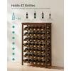 imageSONGMICS 42Bottle Wine Rack Free Standing Floor 7Tier Display Wine Storage Shelves with Table Top Bamboo WobbleFree Bottle Holder for Kitchen Bar Dining Room Living Room Natural UKWR27NLWalnut