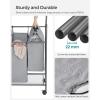 imageSONGMICS 4Section Laundry Sorter Rolling Laundry Hamper with Hanging Bar HeavyDuty Laundry Basket Lockable Wheels Hampers for Laundry 4 x 132 Gal Gray URLS44GS
