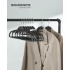imageSONGMICS 50 Pack Coat Hangers HeavyDuty Plastic Suit Hangers SShaped Opening SpaceSaving 360 Swivel Hook 163 Inches Wide Light Gray and Dark Gray UCRP41G50Ink Black