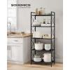 imageSONGMICS 5Tier Metal Storage Rack Shelving Unit with X Side Frames Dense Mesh 126 x 157 x 573 Inches for Entryway Kitchen Living Room Bathroom Industrial Style Ink Black UBSC145B01Ink Black