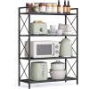 imageSONGMICS 5Tier Metal Storage Rack Shelving Unit with X Side Frames Dense Mesh 126 x 157 x 573 Inches for Entryway Kitchen Living Room Bathroom Industrial Style Ink Black UBSC145B01Ink Black